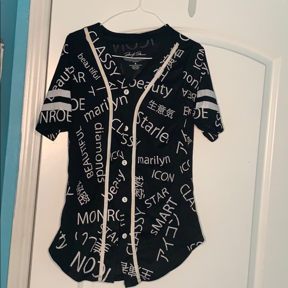 Marilyn Monroe baseball style top